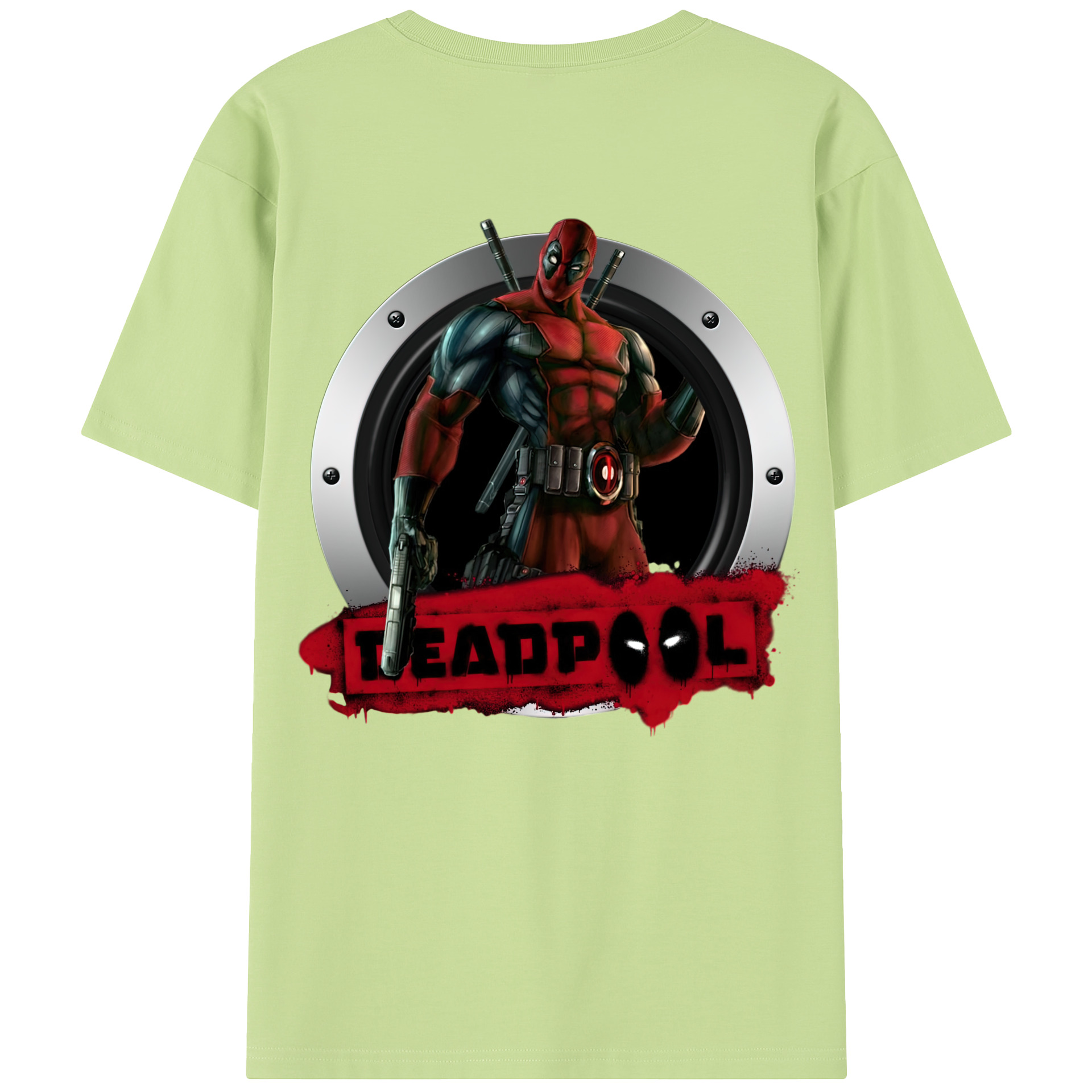 （画像用） Deadpool デッドプール 綿100％半袖Tシャツ（背面プリント）